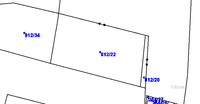 Parcela st. 812/22 v KÚ Stochov, Katastrální mapa
