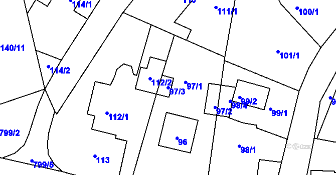 Parcela st. 97/3 v KÚ Stochov, Katastrální mapa