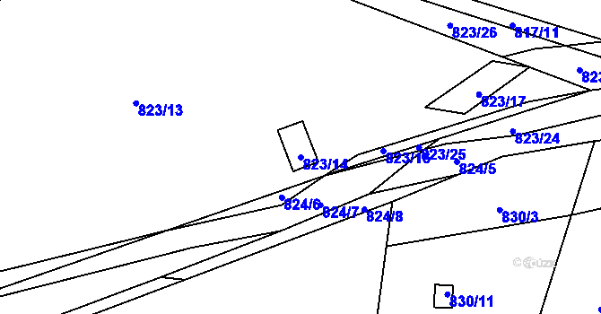 Parcela st. 823/14 v KÚ Stochov, Katastrální mapa