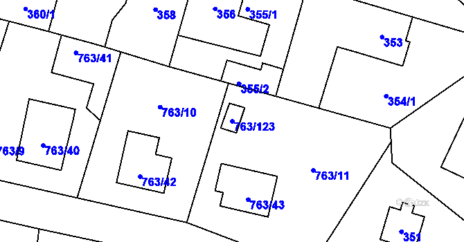 Parcela st. 763/123 v KÚ Stochov, Katastrální mapa