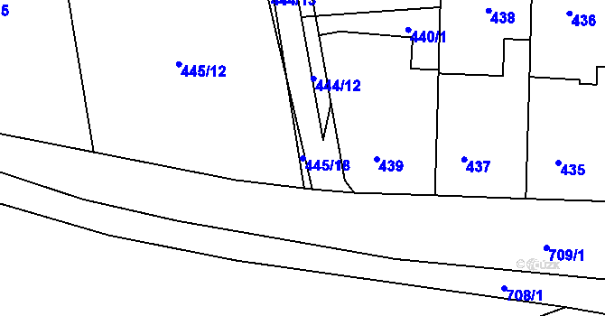 Parcela st. 445/18 v KÚ Stochov, Katastrální mapa