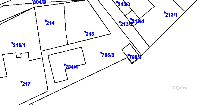 Parcela st. 785/3 v KÚ Stochov, Katastrální mapa