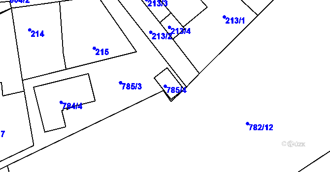 Parcela st. 785/4 v KÚ Stochov, Katastrální mapa