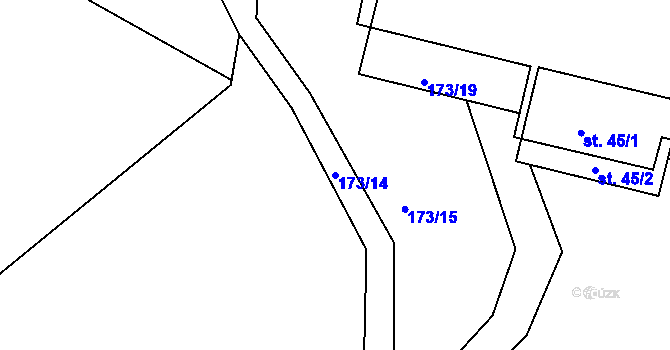 Parcela st. 173/14 v KÚ Holotín, Katastrální mapa