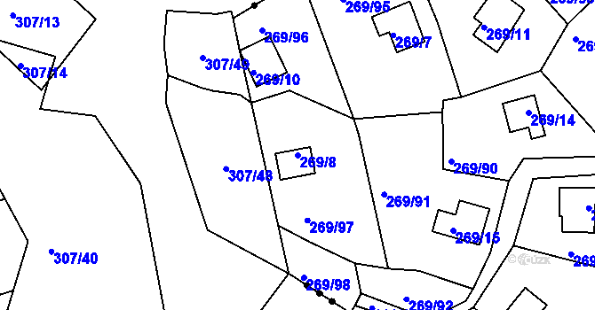 Parcela st. 269/8 v KÚ Holotín, Katastrální mapa