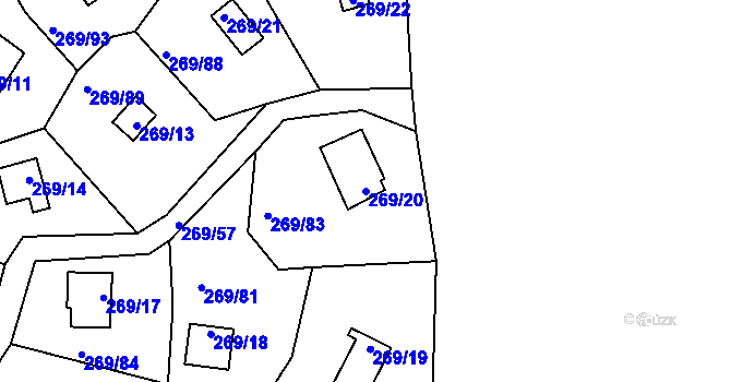 Parcela st. 269/20 v KÚ Holotín, Katastrální mapa
