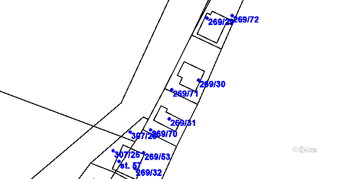 Parcela st. 269/71 v KÚ Holotín, Katastrální mapa