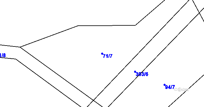 Parcela st. 71/7 v KÚ Holotín, Katastrální mapa