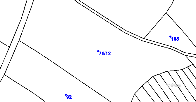 Parcela st. 71/12 v KÚ Holotín, Katastrální mapa
