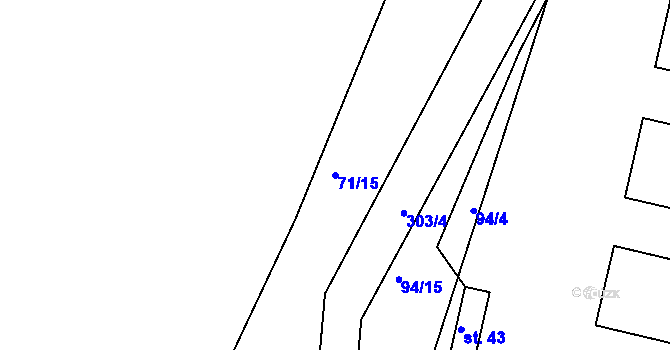 Parcela st. 71/15 v KÚ Holotín, Katastrální mapa