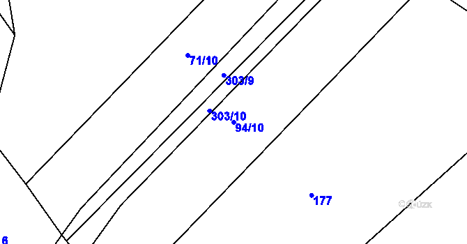 Parcela st. 94/10 v KÚ Holotín, Katastrální mapa