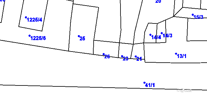 Parcela st. 26 v KÚ Stonařov, Katastrální mapa