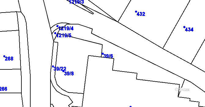 Parcela st. 39/6 v KÚ Stonařov, Katastrální mapa
