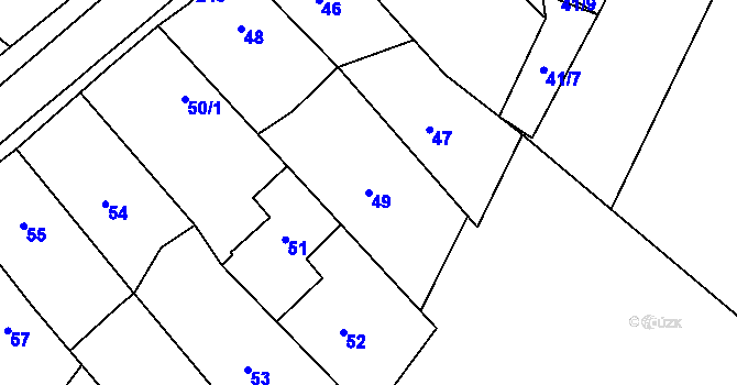 Parcela st. 49 v KÚ Stonařov, Katastrální mapa