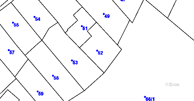 Parcela st. 52 v KÚ Stonařov, Katastrální mapa