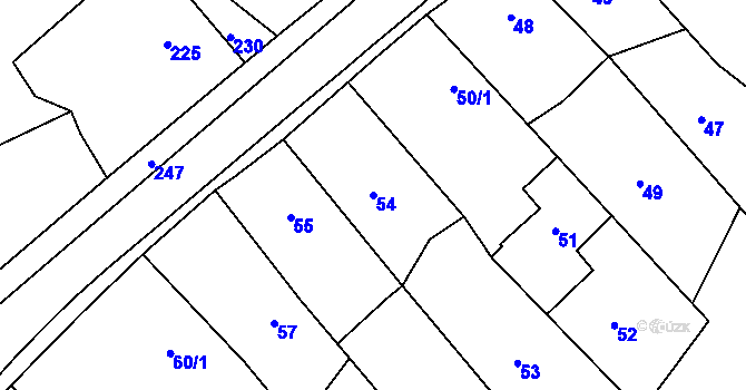 Parcela st. 54 v KÚ Stonařov, Katastrální mapa