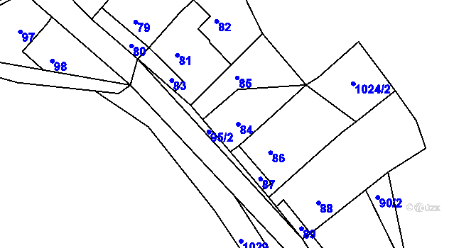 Parcela st. 84 v KÚ Stonařov, Katastrální mapa