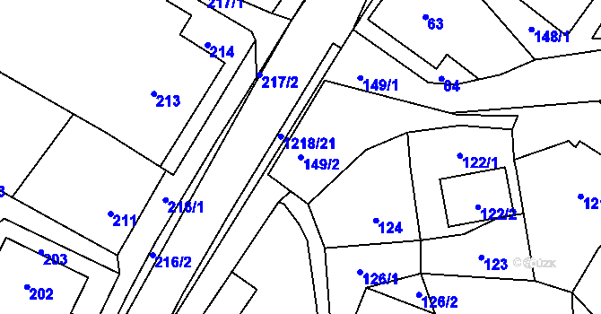 Parcela st. 149/2 v KÚ Stonařov, Katastrální mapa