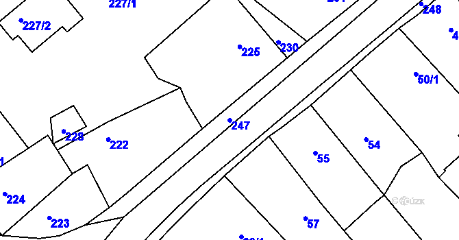 Parcela st. 247 v KÚ Stonařov, Katastrální mapa