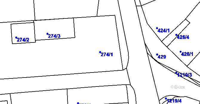 Parcela st. 274/1 v KÚ Stonařov, Katastrální mapa
