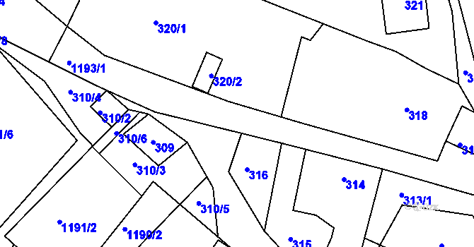 Parcela st. 317 v KÚ Stonařov, Katastrální mapa