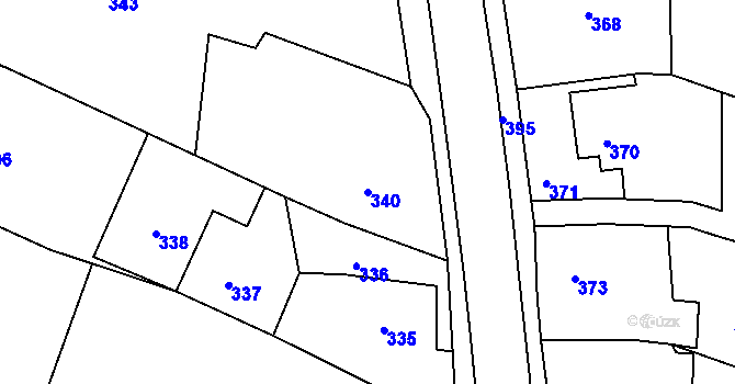 Parcela st. 340 v KÚ Stonařov, Katastrální mapa