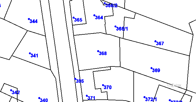 Parcela st. 368 v KÚ Stonařov, Katastrální mapa