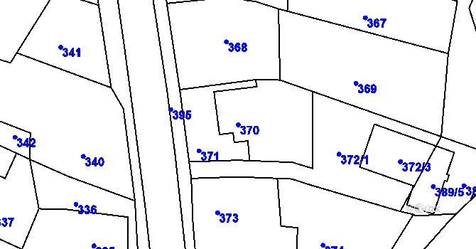 Parcela st. 370 v KÚ Stonařov, Katastrální mapa