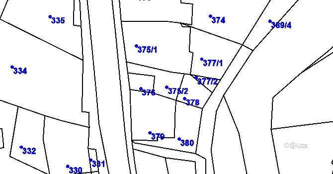 Parcela st. 375/2 v KÚ Stonařov, Katastrální mapa