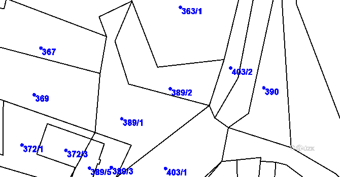 Parcela st. 389/2 v KÚ Stonařov, Katastrální mapa