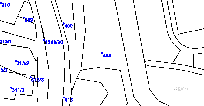 Parcela st. 404 v KÚ Stonařov, Katastrální mapa