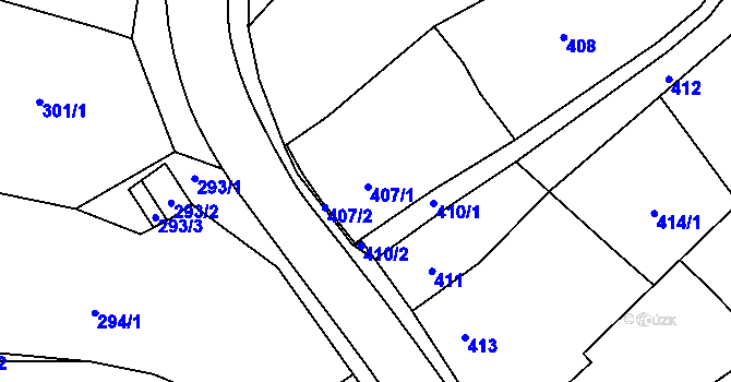 Parcela st. 407 v KÚ Stonařov, Katastrální mapa
