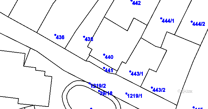 Parcela st. 440 v KÚ Stonařov, Katastrální mapa