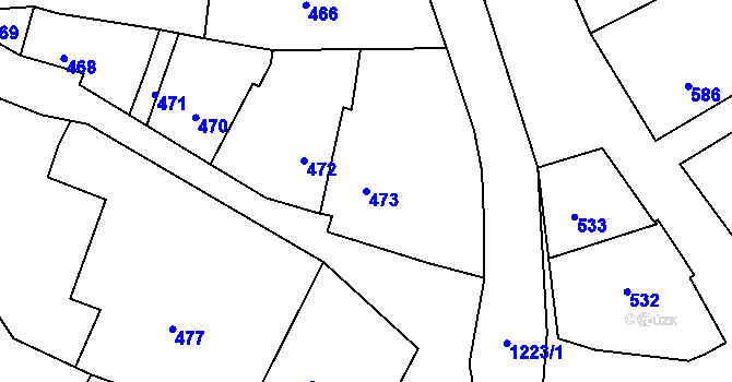 Parcela st. 473 v KÚ Stonařov, Katastrální mapa