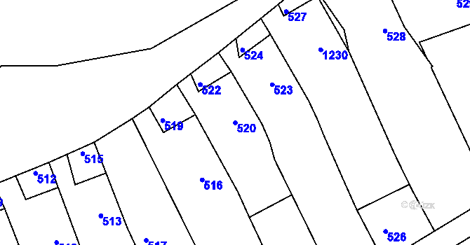 Parcela st. 520 v KÚ Stonařov, Katastrální mapa