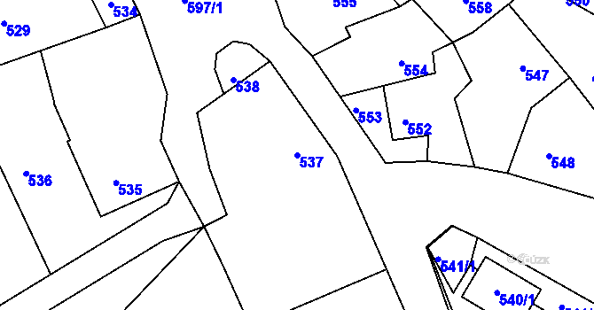 Parcela st. 537 v KÚ Stonařov, Katastrální mapa