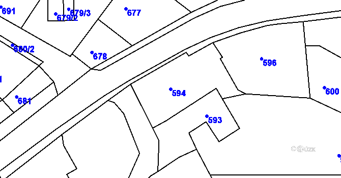 Parcela st. 594 v KÚ Stonařov, Katastrální mapa