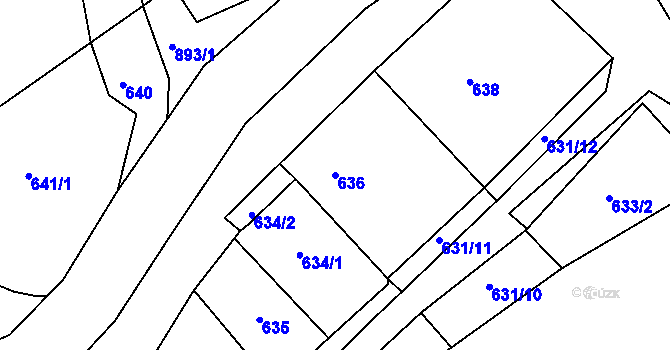 Parcela st. 636 v KÚ Stonařov, Katastrální mapa