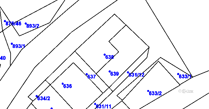 Parcela st. 638 v KÚ Stonařov, Katastrální mapa