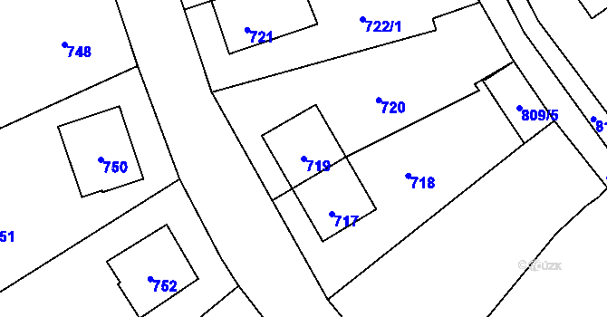 Parcela st. 719 v KÚ Stonařov, Katastrální mapa