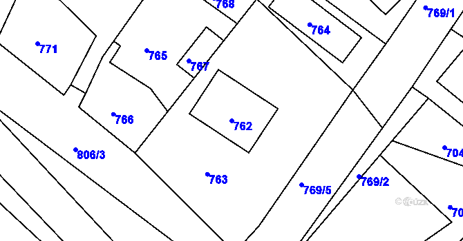 Parcela st. 762 v KÚ Stonařov, Katastrální mapa