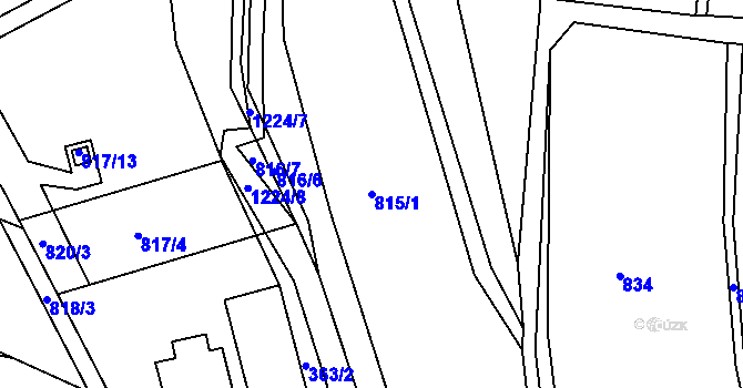 Parcela st. 815/1 v KÚ Stonařov, Katastrální mapa