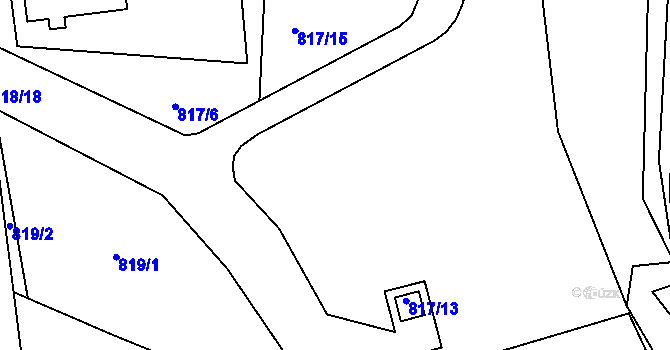 Parcela st. 817/2 v KÚ Stonařov, Katastrální mapa