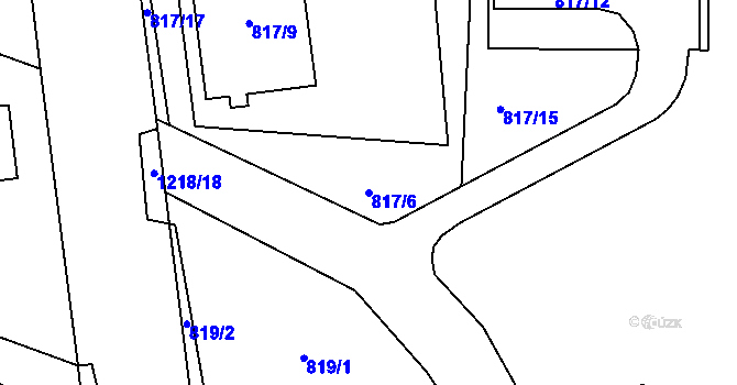 Parcela st. 817/6 v KÚ Stonařov, Katastrální mapa