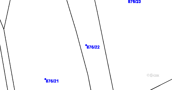 Parcela st. 876/22 v KÚ Stonařov, Katastrální mapa
