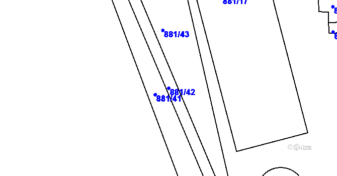 Parcela st. 881/42 v KÚ Stonařov, Katastrální mapa