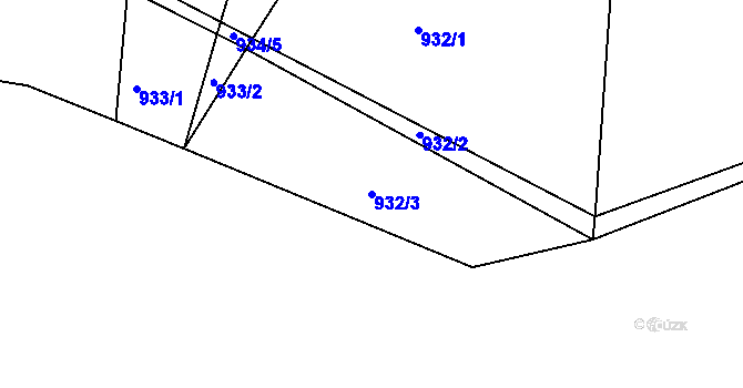 Parcela st. 932/3 v KÚ Stonařov, Katastrální mapa