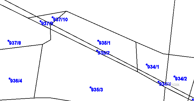Parcela st. 935/2 v KÚ Stonařov, Katastrální mapa
