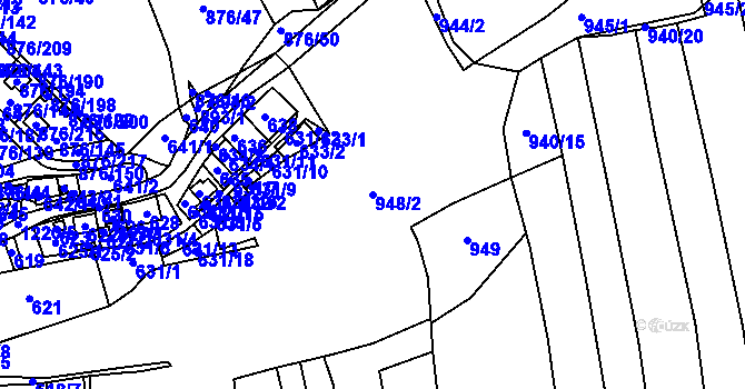 Parcela st. 948/2 v KÚ Stonařov, Katastrální mapa