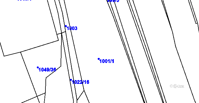 Parcela st. 1001 v KÚ Stonařov, Katastrální mapa